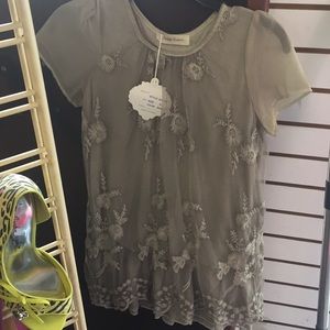 Simply Couture size S color khaki see thru arms